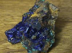 Azurite on Limonite