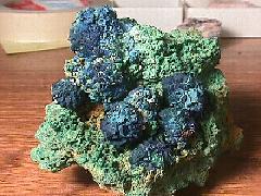 Azurite on Malachite